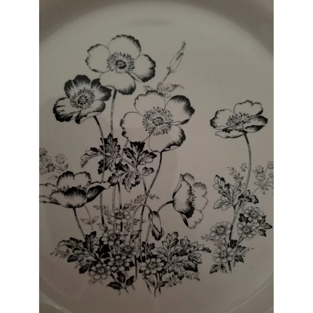 Royal Prestige Blackwood Genuine Stone Ware Floral Plate Japan 9810 Vintage